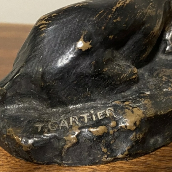 Thomas Cartier Vintage Bronze Cat & Dog Sculpture - Picture 5 of 10